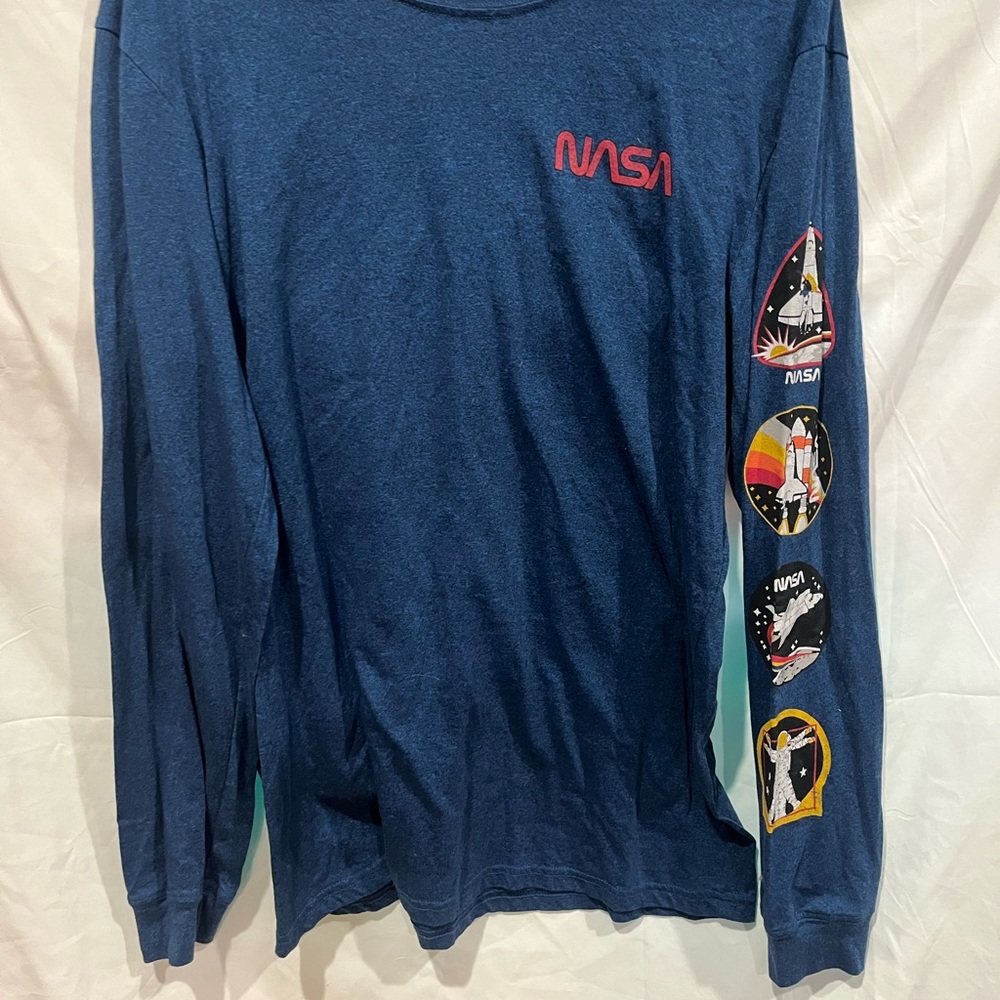 Fifth Sun Navy NASA Long Sleeve Tee with Multicolor Graphic - Picture 3 of 4